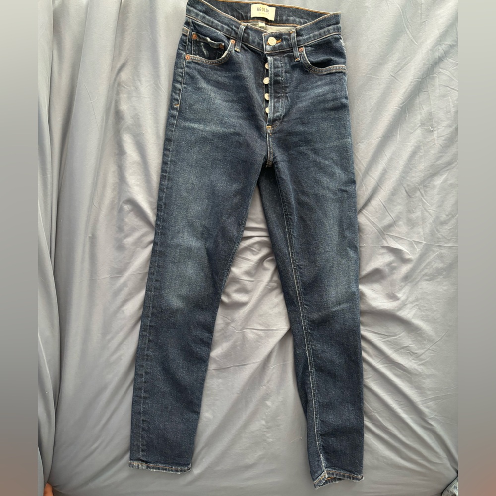 Agolde Nico Dark Blue Denim Jeans